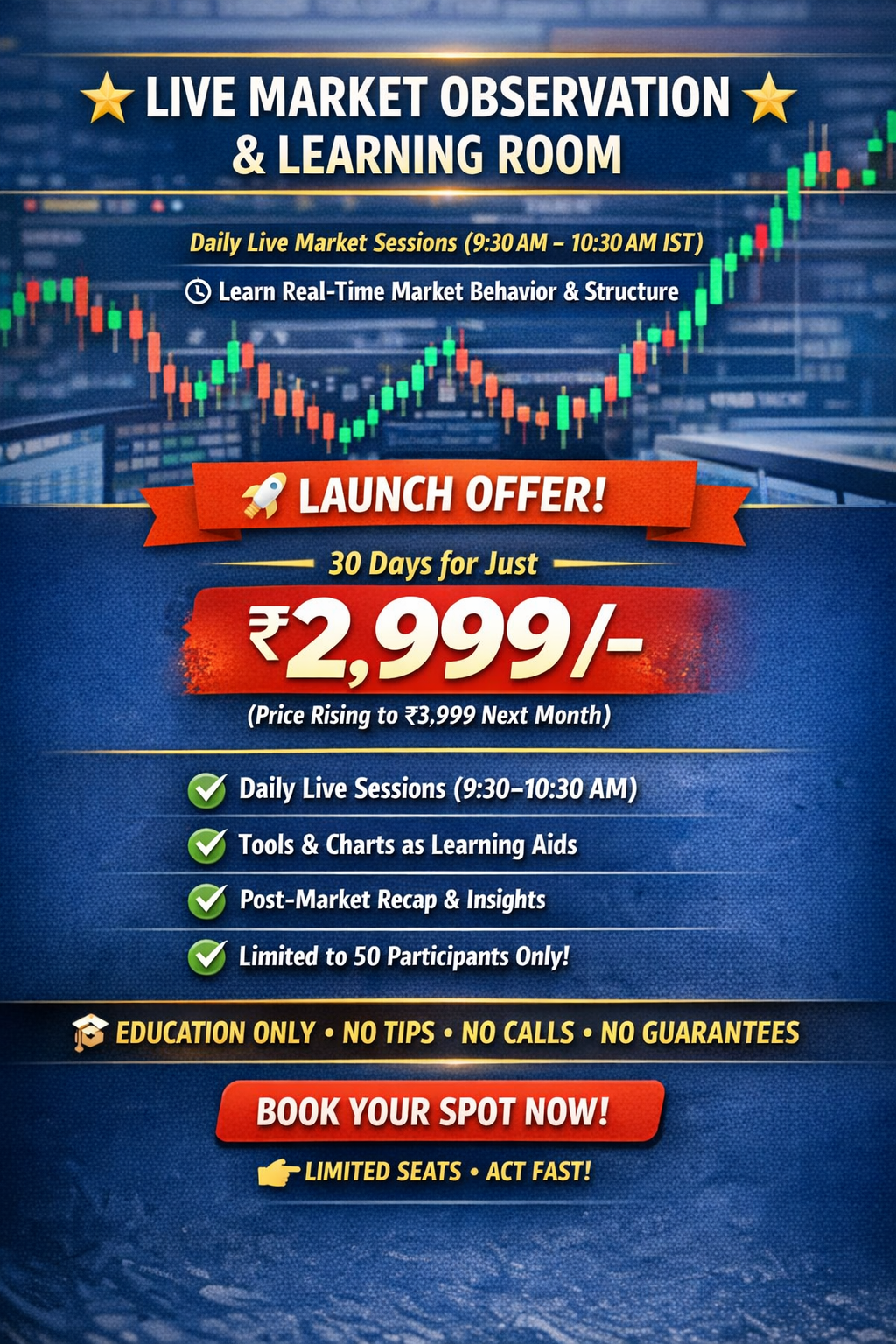 Live Market Session Offer Flyer