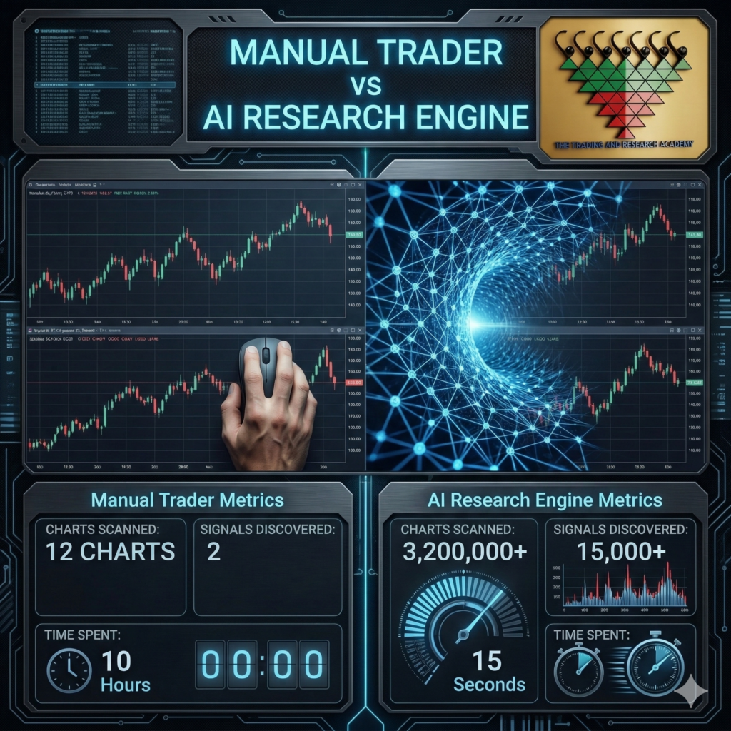 AI Trading Research: The Hidden Edge in Modern Trading manual trader vs research engine